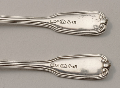 Indian Colonial Silver Salt Spoons (Pair) - Hamilton & Co, Calcutta